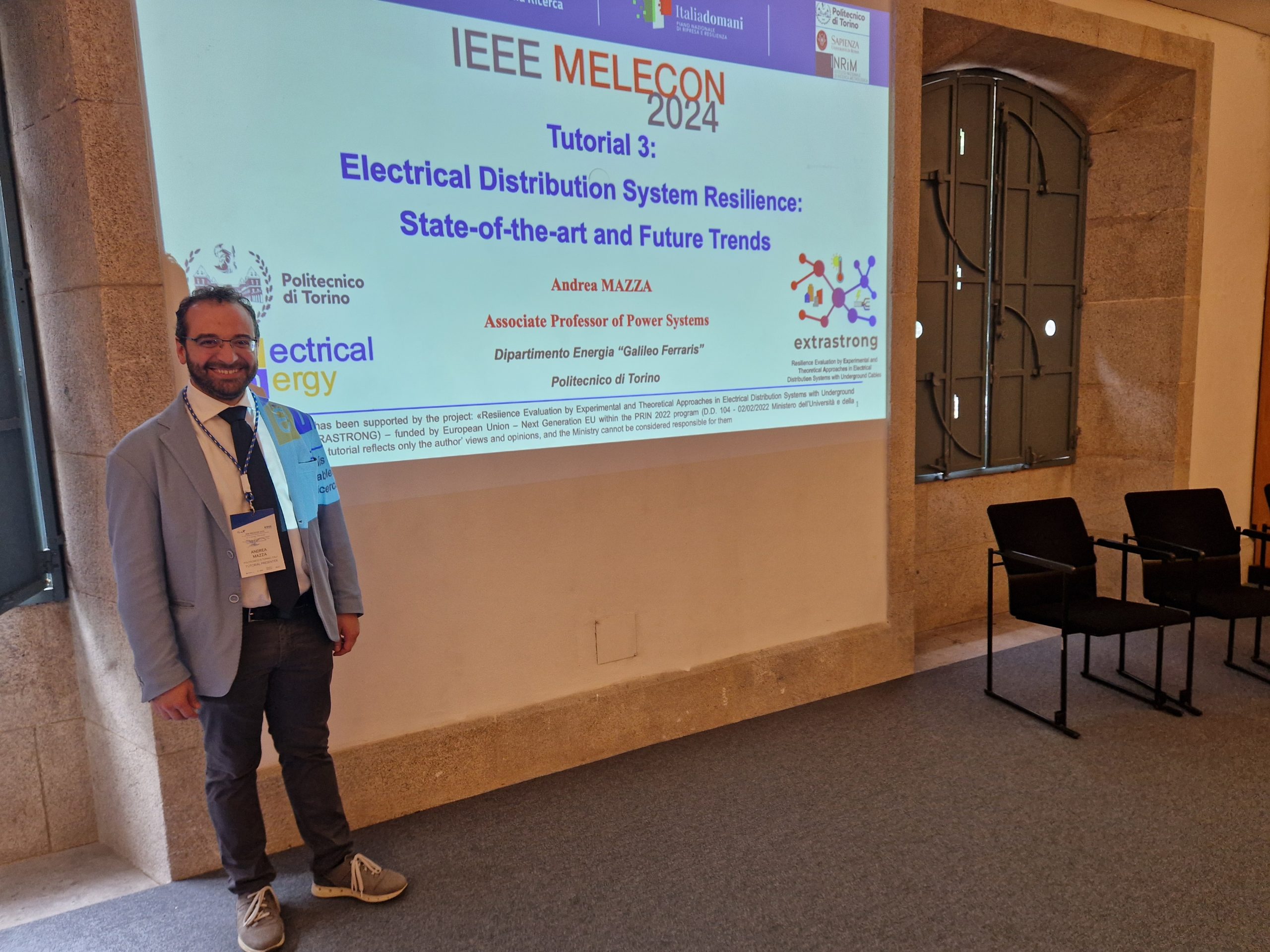 Prof. Andrea Mazza delivering the tutorial at MELECON 2024 in Porto, Portugal