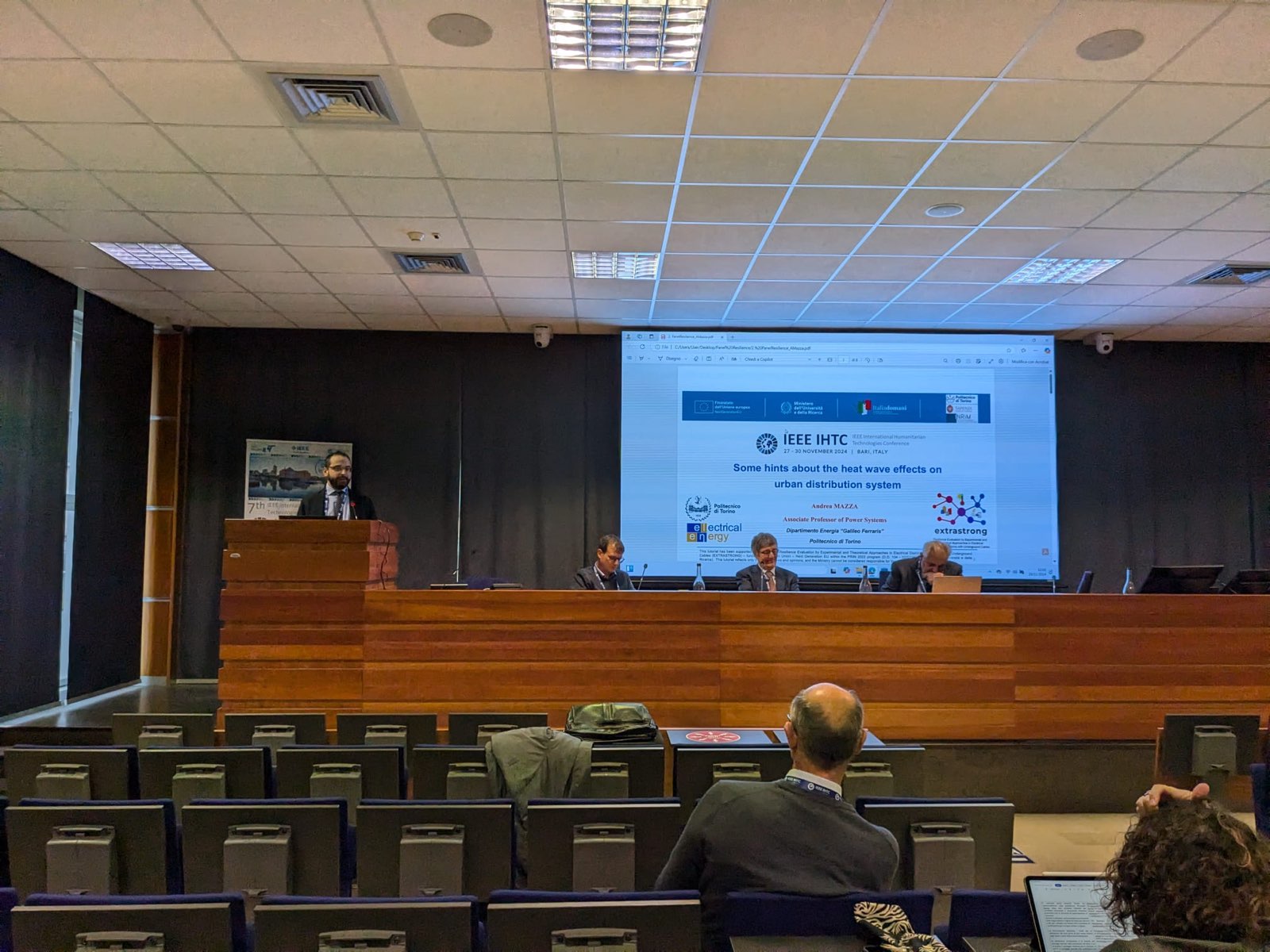 IEEE IHTC 2024 panel session with Prof. Andrea Mazza, strengthening resilience against natural disasters